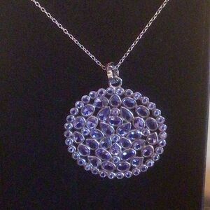 Sterling Silver Tanzanite Pendant & Gemstone Chain